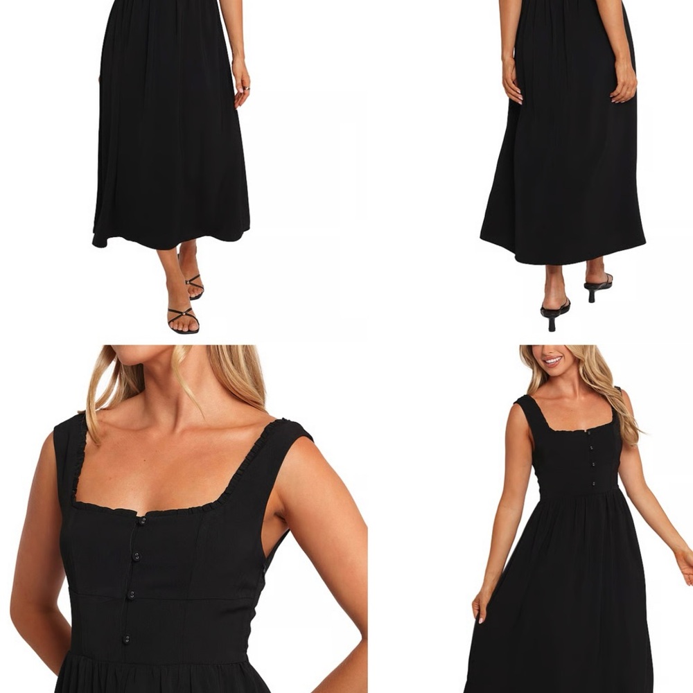 Petal & Pup Black Midi Dress size 6/small